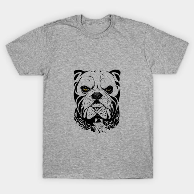 English Bulldog Pet Animal Nature Illustration Art Tattoo T-Shirt by Cubebox